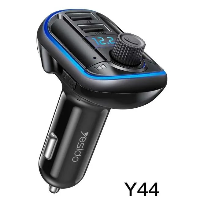 Transmisor FM Bluetooth con cargador para auto Yesido Y44