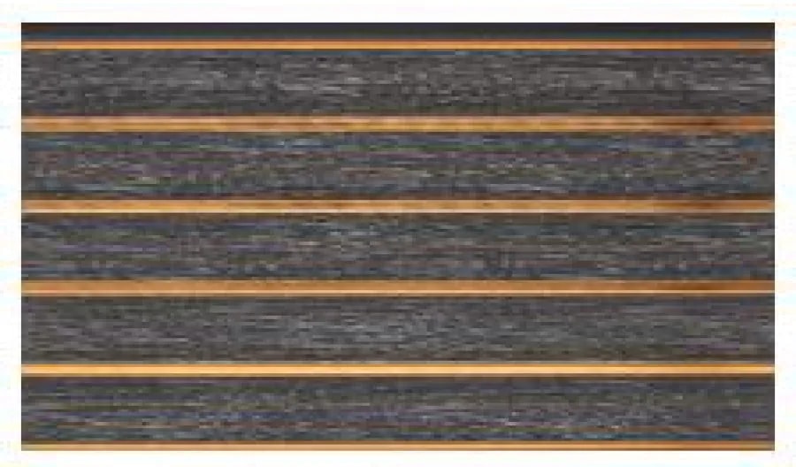 Panel de Pared WPC Ranurado Madera Oscura con Filos Cobre 15.2x1.2 cm