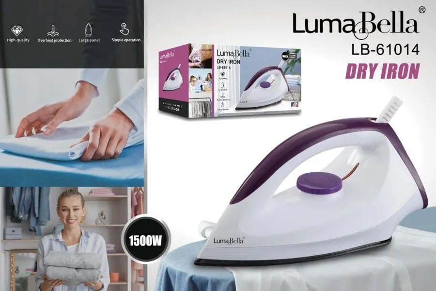 Plancha Seca Luma Bella 1500W Base Cerámica