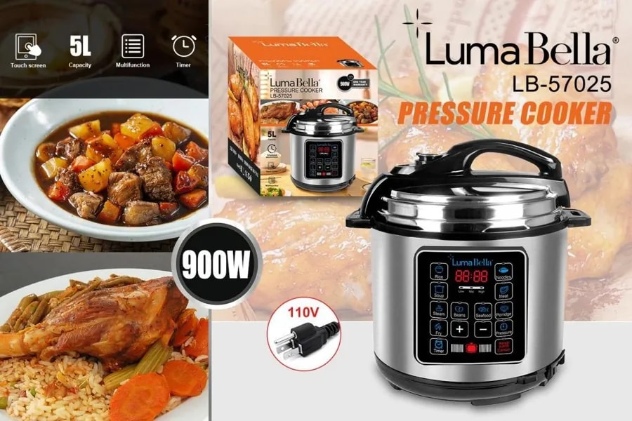 Olla de Presión Eléctrica Digital Luma Bella 5 L 900W