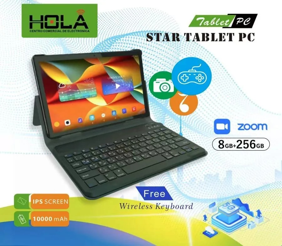 Tablet HOLA 10.1" 4GB+32GB con Teclado Inalámbrico