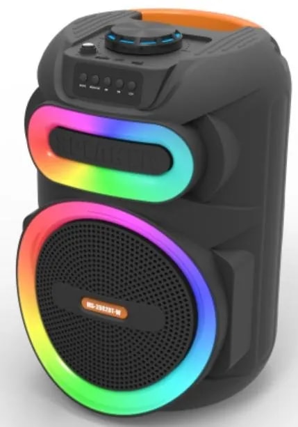 Parlante Bluetooth 8" con Aros de Luz RGB y Entrada Micrófono