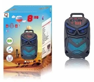 Parlante Bluetooth Portátil 8" con Micrófono, Control y Luces