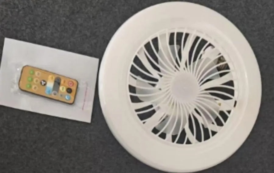 Ventilador con Luz LED Rosca E27 Cubierta Blanca 26 cm