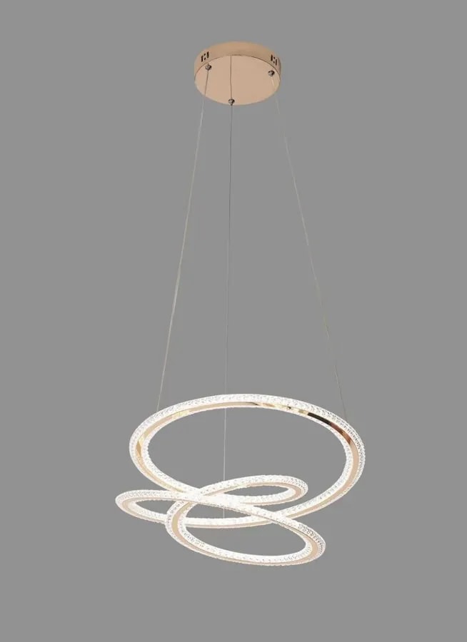 Lámpara Colgante LED Espiral Ondulada Dorado Francés 40 cm