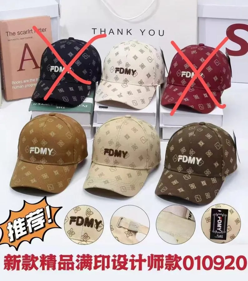 Gorra de Béisbol Estampada con Monograma y Letras Bordadas