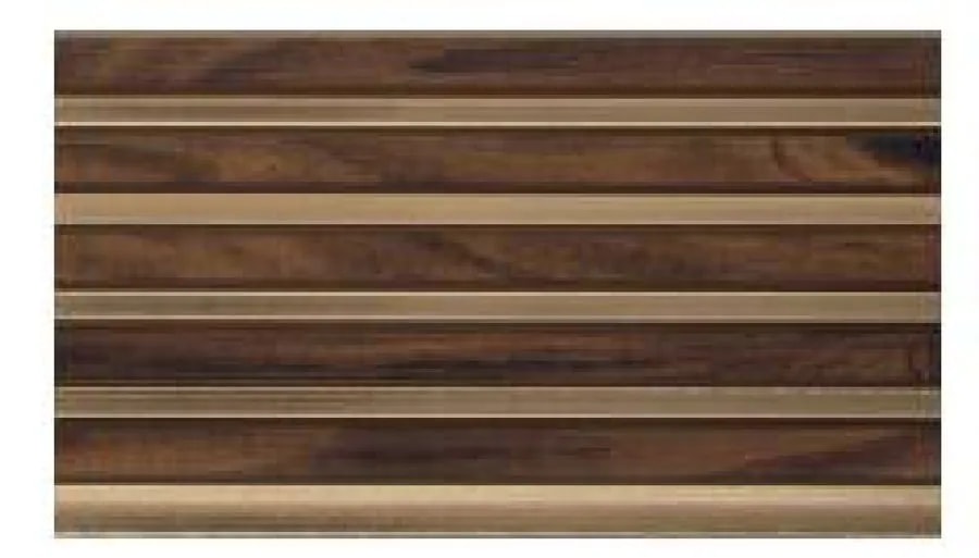 Panel de Pared WPC Ranurado Nogal con Filos Dorados 10x1 cm