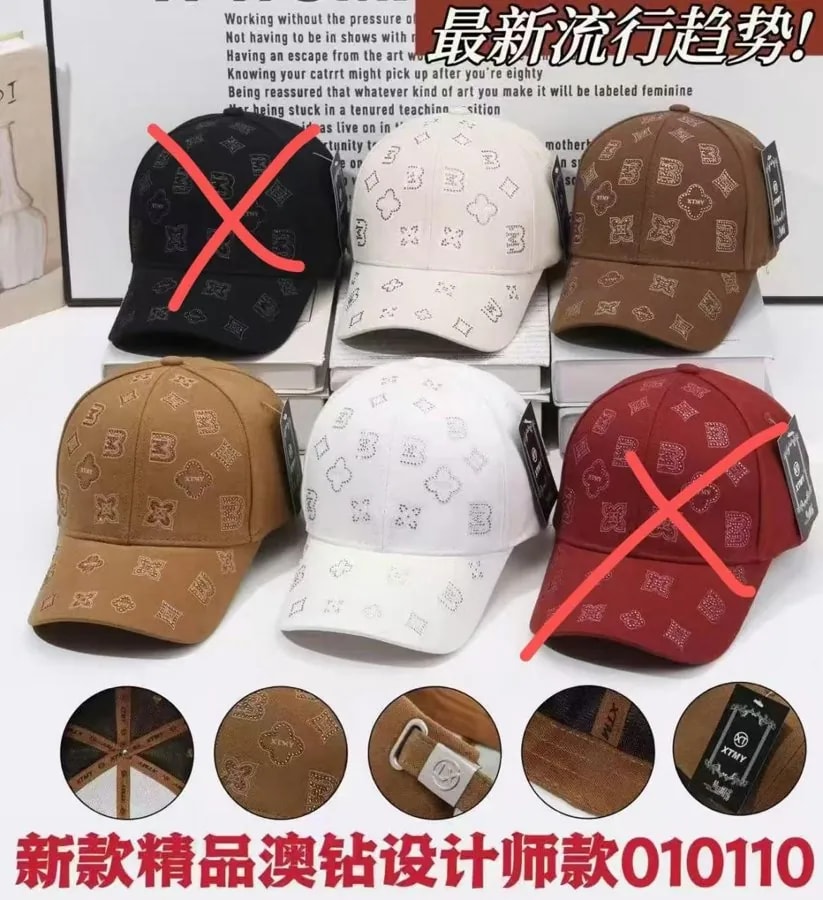 Gorra de Béisbol Jacquard con Monograma y Pedrería