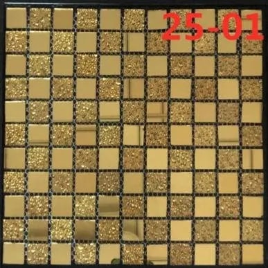 Adhesivo de Mosaico de Vidrio Dorado Espejo con Brillo