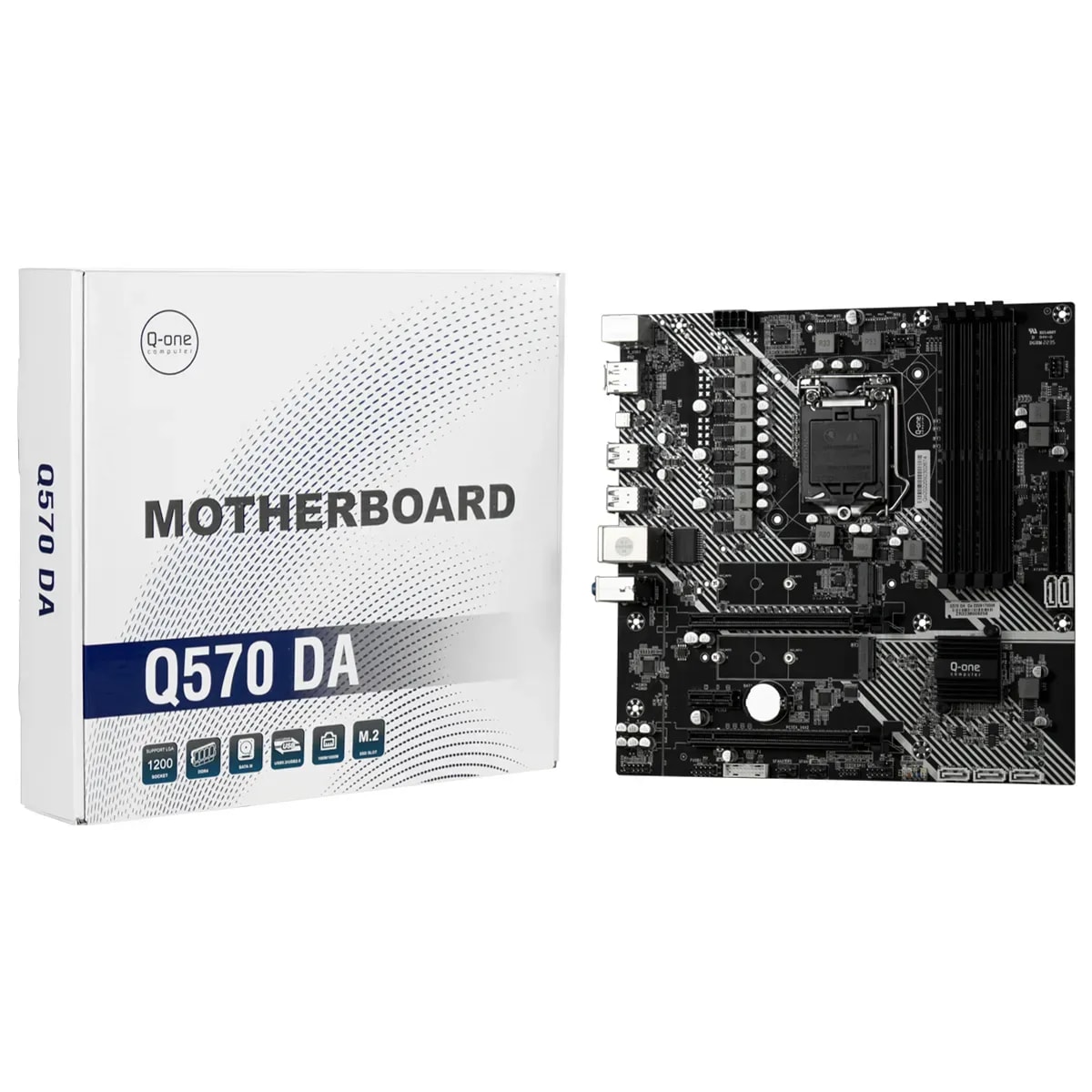 Mainboard Q-one Q570 11TH LGA1200 4DDR4 SN LN HDMI DP 2M.2 4USB3.2 2PCIEX16 TPM Matx
