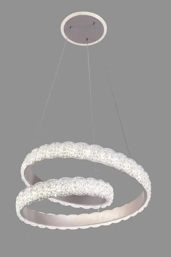 Lámpara Colgante LED Espiral Efecto Cristal Café 50 cm