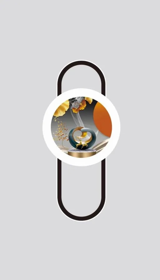 Aplique de Pared LED Cápsula Negro con Cuadro de Ciervos
