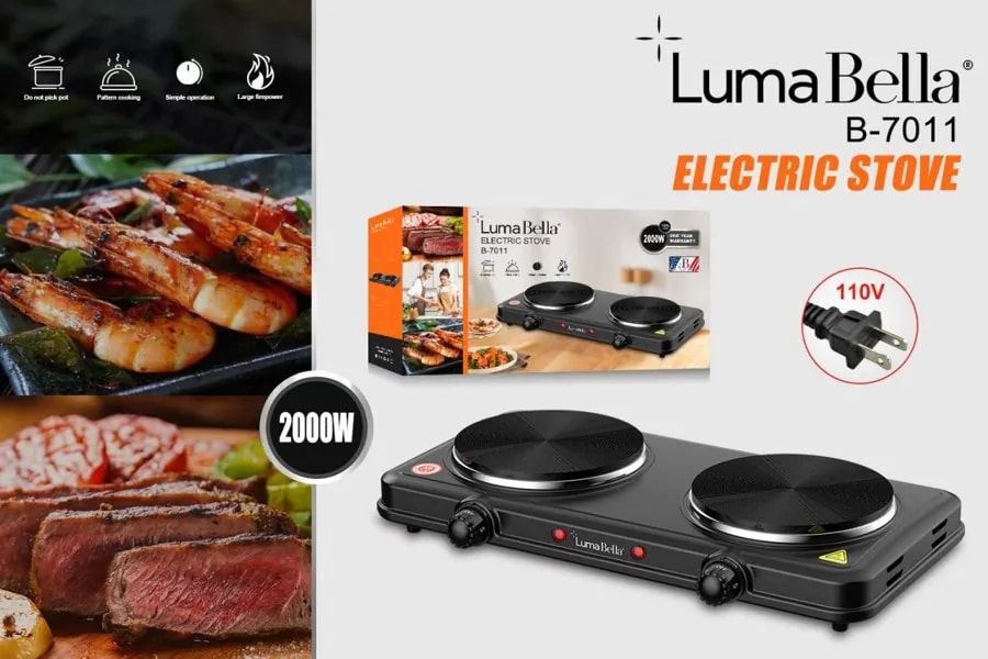 Cocineta Eléctrica Doble Luma Bella 2000W