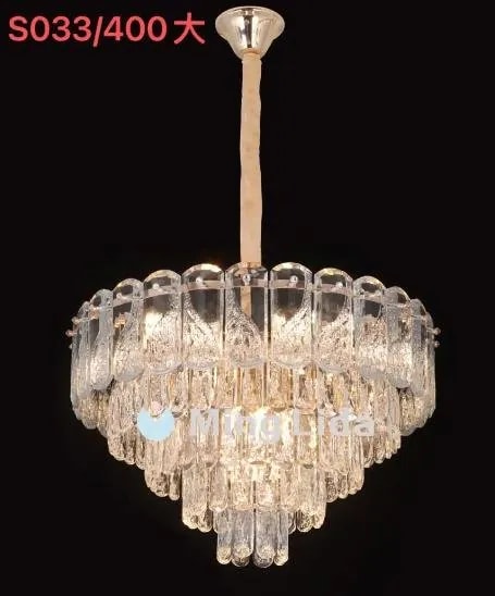 Lámpara Colgante de Cristal Dorada 50 cm Escalonada