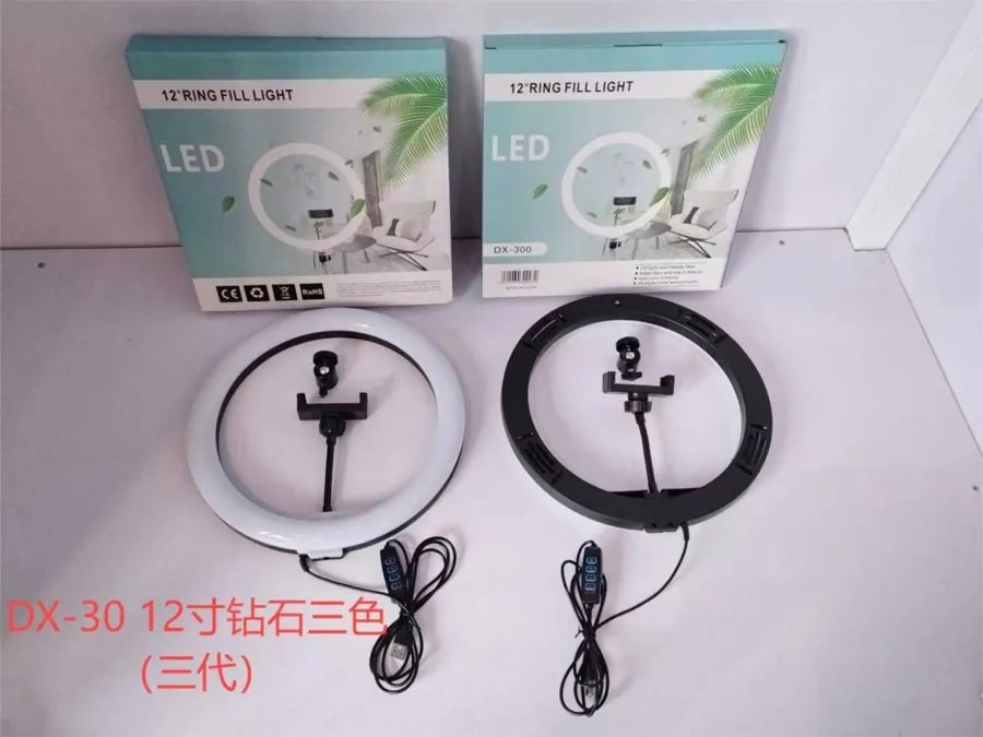 Aro de Luz LED 12 Pulgadas 3 Tonos con Soporte para Celular