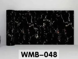 Papel Tapiz Autoadhesivo Efecto Mármol Negro con Vetas Blancas en Rollo