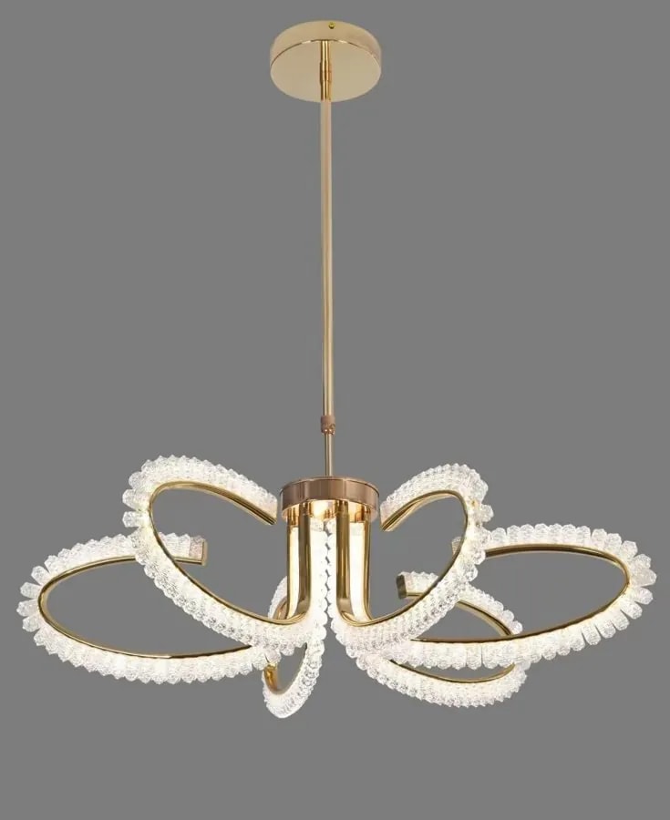 Lámpara Colgante LED Moderna Dorada 60 cm Pétalos Abiertos