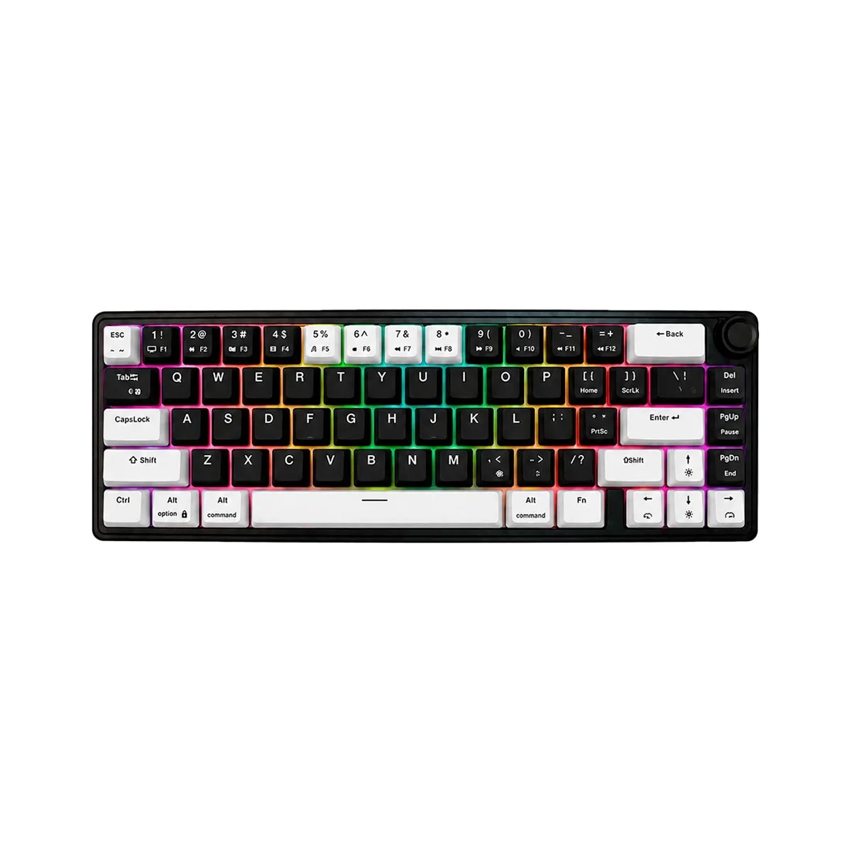 Teclado Mecanico EX65 Tengu RGB Okami Negro Blanco Switch Rojo Wi-fi Gamer