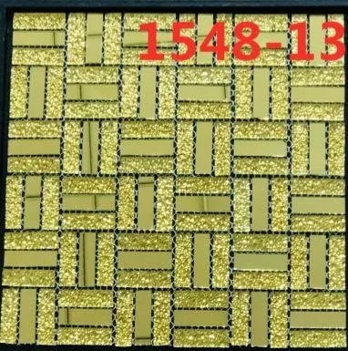 Adhesivo de Mosaico de Vidrio Dorado con Brillo