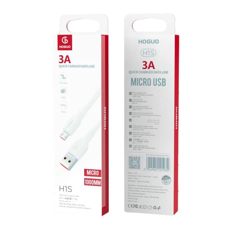 Cable Hoguo H1S USB a Micro USB 3A 1 m