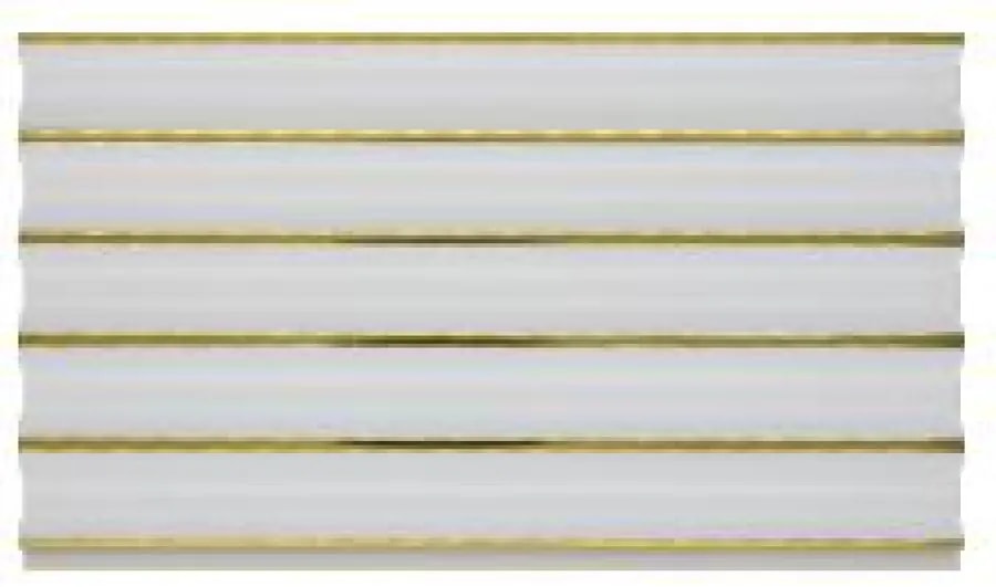 Panel de Pared WPC Ranurado Blanco con Filos Dorados 15.2x1.2 cm
