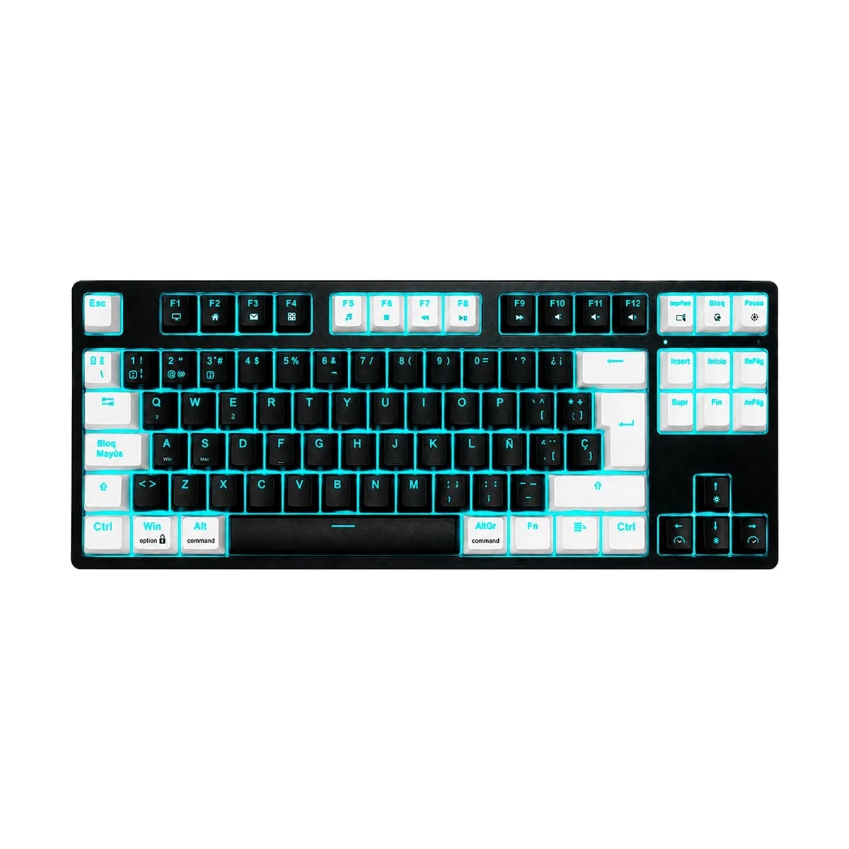 Teclado Mecanico EX80 Tengu RGB Negro Blanco Switch Rojo Yokai Wifi-wired Gamer