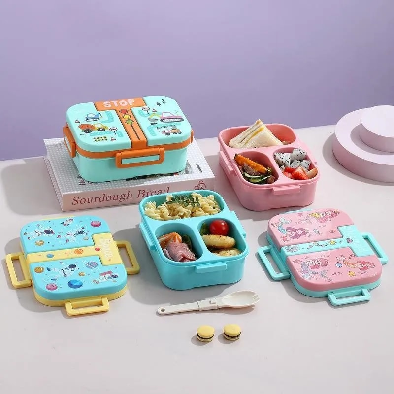 Lonchera Infantil con Compartimentos Diseños Animados