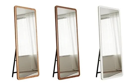 Espejo de Piso Rectangular con Marco de Madera 160x50 cm