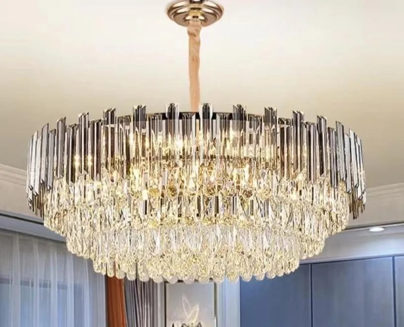 Lámpara Colgante de Cristal 60 cm con Varillas Verticales