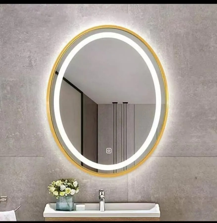Espejo Ovalado de Baño con Luz LED Táctil 50x70 cm