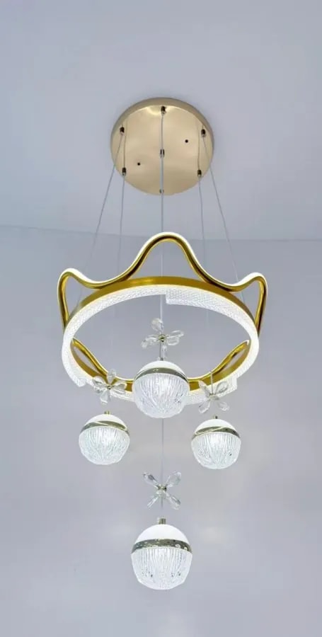 Lámpara Colgante LED de Aro Corona 40 cm con 4 Globos