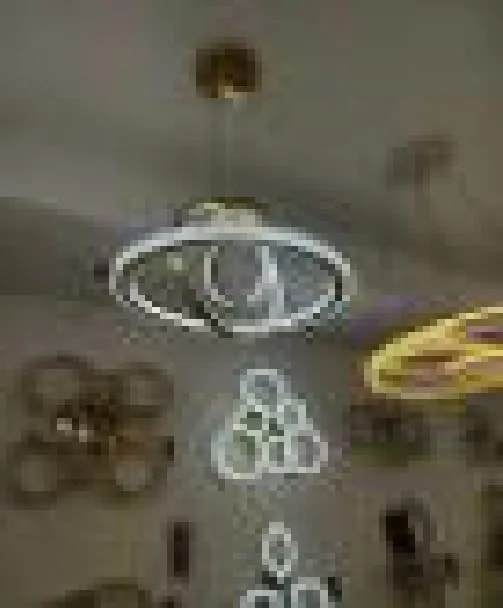Lámpara Colgante LED Moderna Anillo con Cascada de Aros