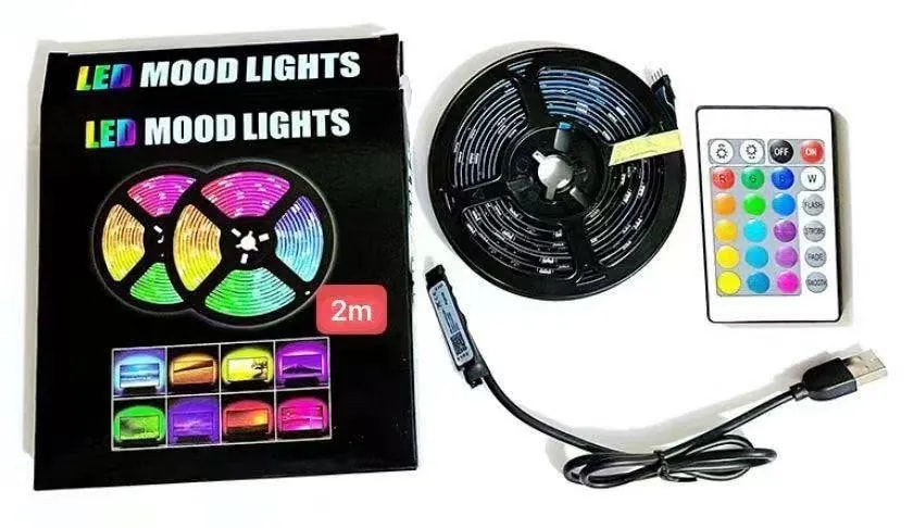 Tira LED RGB USB 2 m con Control Remoto
