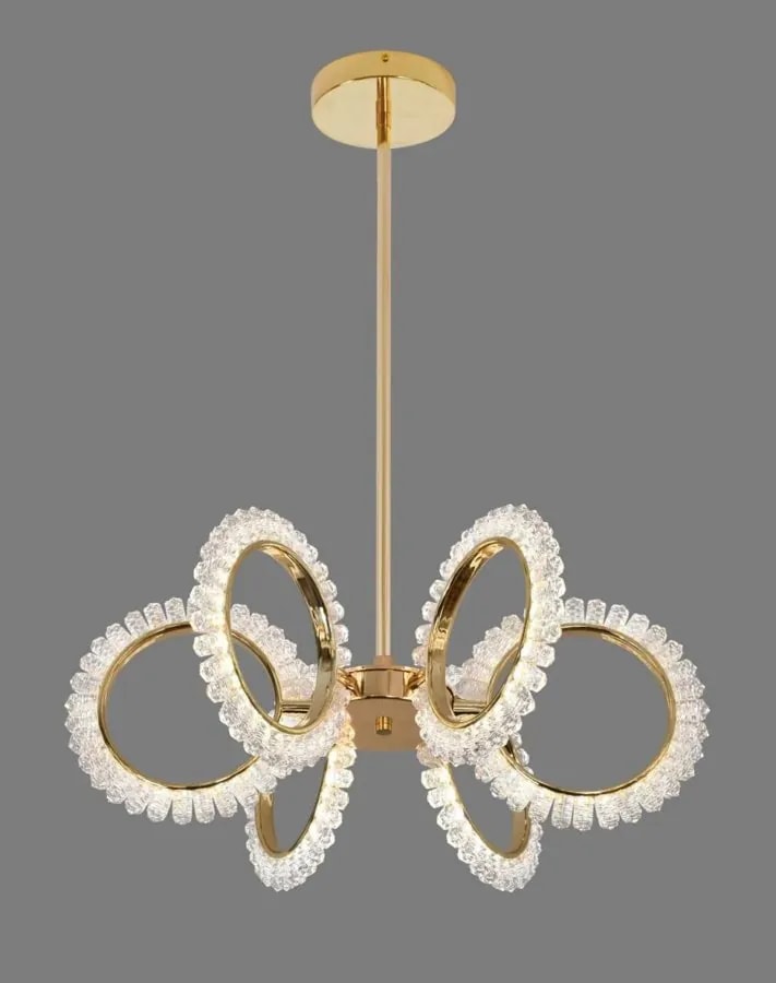 Lámpara Colgante LED Moderna Dorada 60 cm Diseño Mariposa