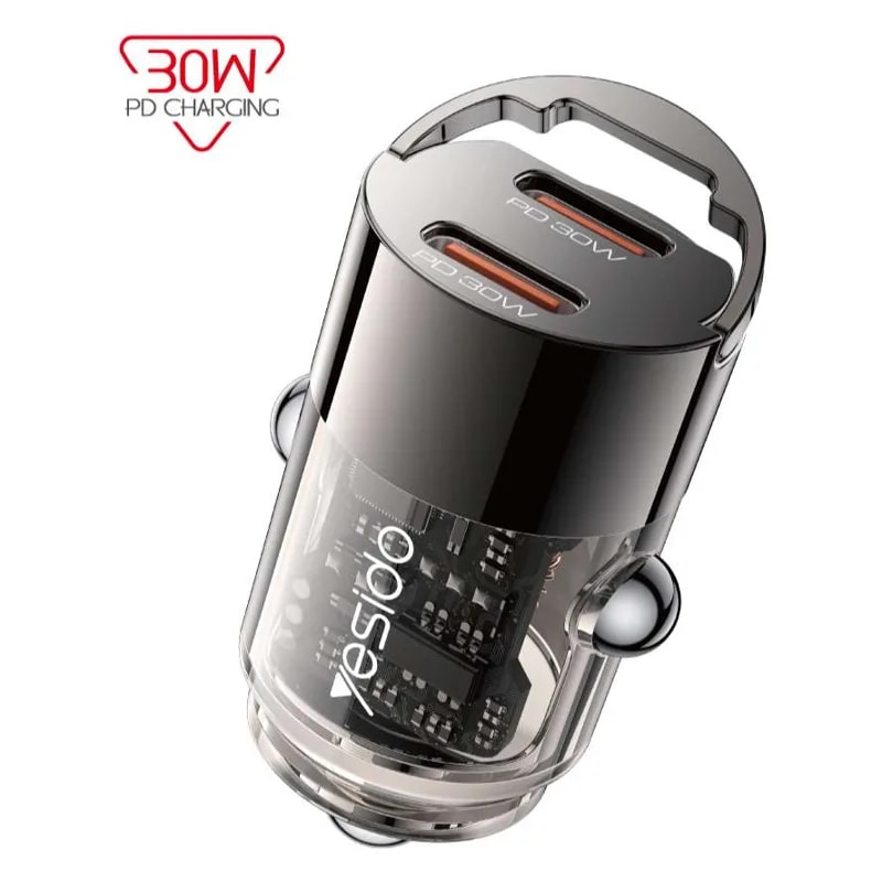 Cargador para auto Yesido Y69 doble USB 30W