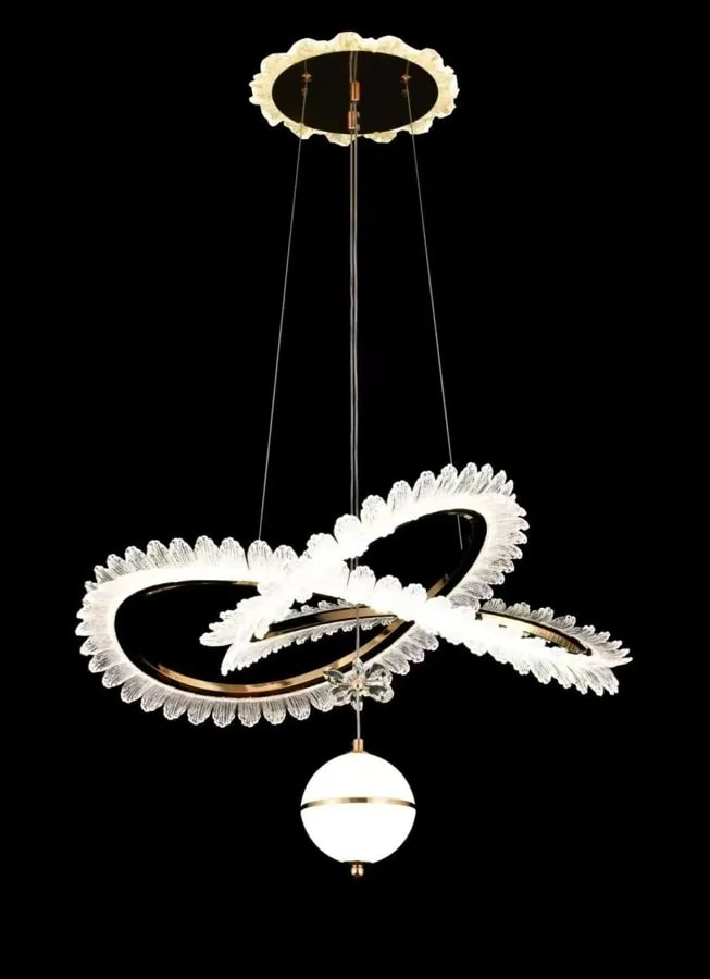 Lámpara Colgante LED de 2 Aros Cruzados 40 cm con Esfera
