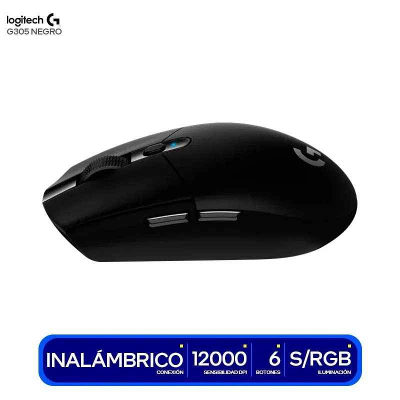 Mouse Logitech 910-005281 / G305 Lightspeed / Negro / Wireless / Sensor Hero / 200 – 12000 DPI