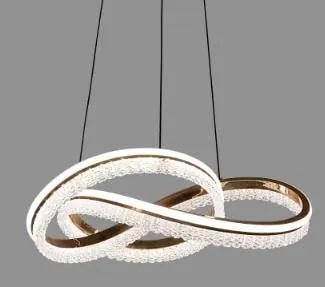Lámpara Colgante LED Lazo Efecto Cristal Café 50 cm
