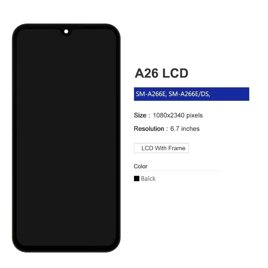 Lcdsam A26 5G incell T20 cm