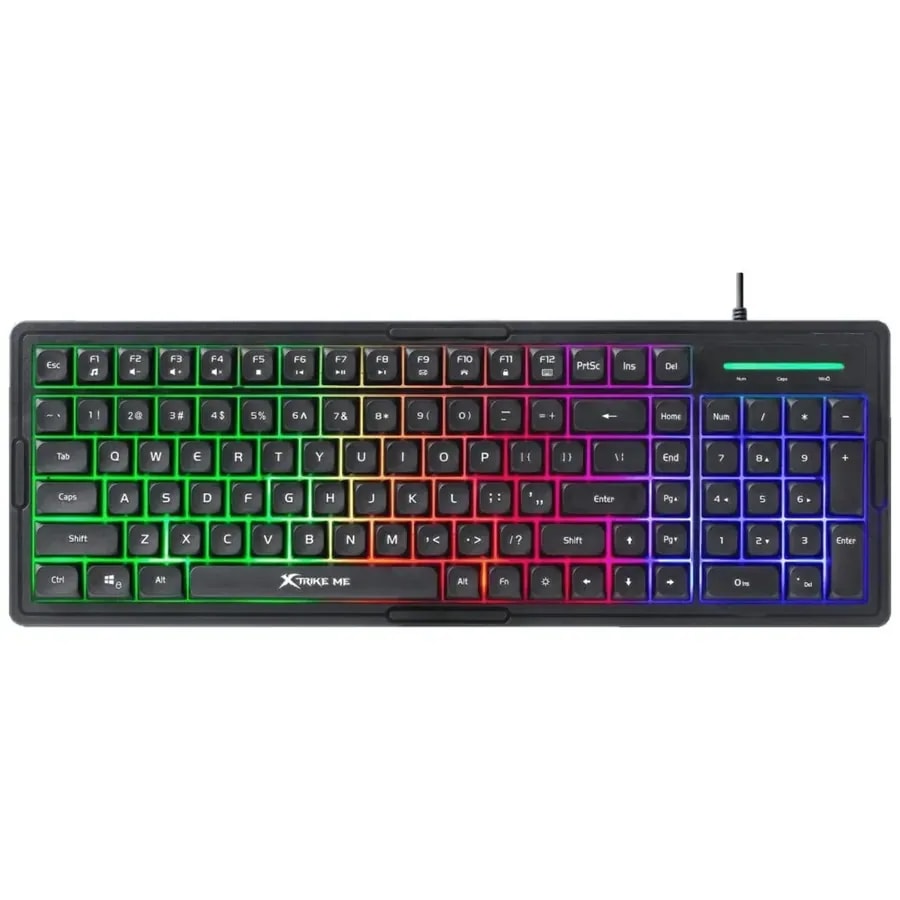 Teclado xtrike me KB-309 sp USB 2.0 7 luces 114 teclas negro