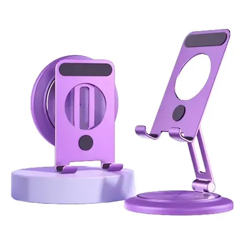 Soporte para teléfono pavareal T11 purpura, aluminio, plegable, ajuste libre