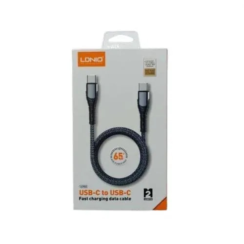Cable ldnio LC102 2M 65W tc-tc cordón grey