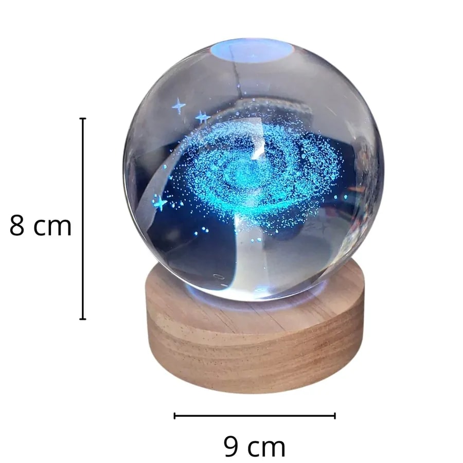 Lampara esfera cristal 3D 8CM