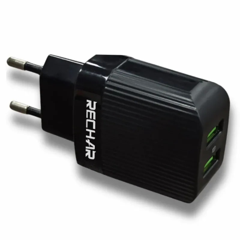 USB A type con data charging 2.4A negro