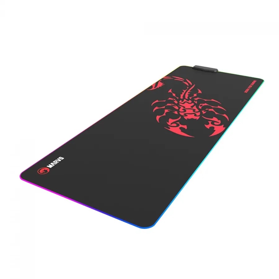 Mouse pad marvo escorpion MG011 8003004mm antideslizante efectos rgb 13 modos, hub USB 2.04