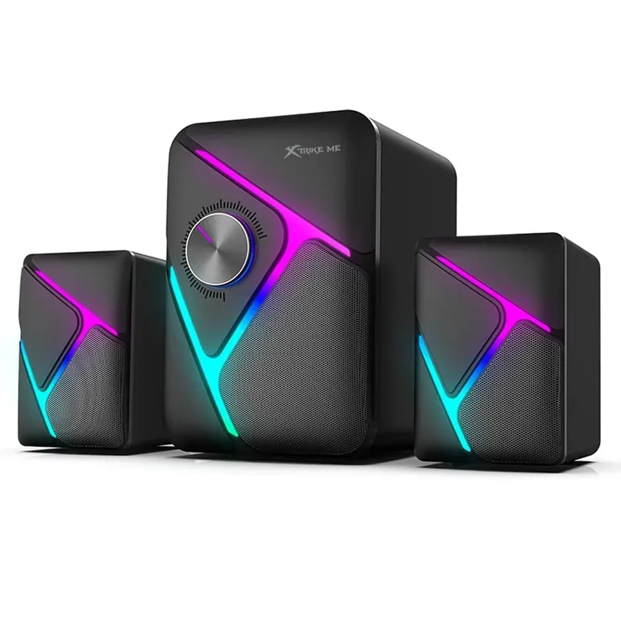 Parlantes PC xtrike me SK-610 subwoofer 5W + 3W2 5V/1A efectos rgb cable USB + jack 3.5MM