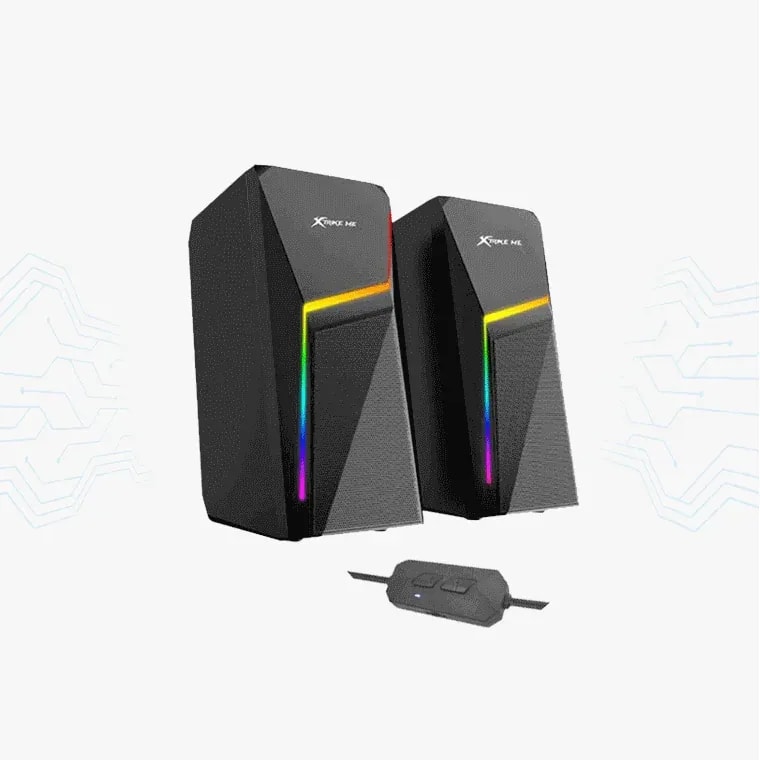 Parlantes PC xtrike me SK-503 3W2 dual BT + cable 1.2M USB + jack 3.5MM leds efectos rgb