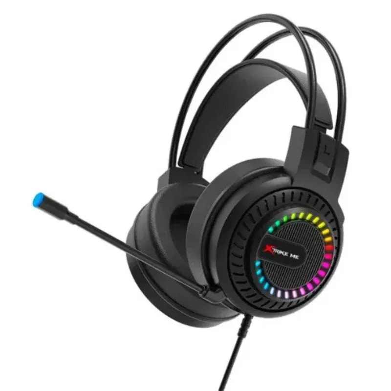 Headphone xtrike me HP-318 bk mic. omnidireccional iluminacion rgb static USB 2.0 + jack 3.5MM2