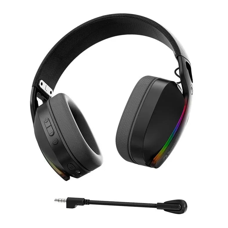 Headphone marvo HG9086W pulz 70W wh iluminacion rgb tri-mode 2.4G + BT + usb-c mic omnidireccional bat. 800MAH