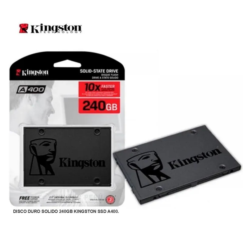 Disco SSD kingston 2.5 SATA A400 240GB tlc nandstandalone drive read 500MS/S and write 350MB/S